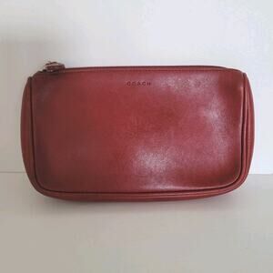 Vintage Coach Chunky Case Red Leather Wallet Cosmetic Pouch Small Good Condition